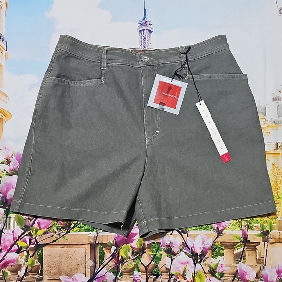 Gloria Vanderbilt Denim High Waist Shorts Size 16 New - Picture 1 of 5